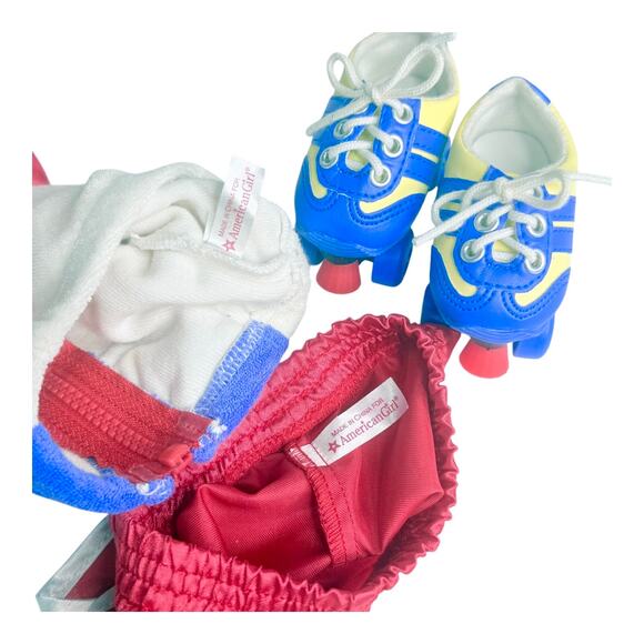 American Girl Doll Julie Skating Outfit 2in1 Summer Roller Skates Hoodie Shorts - Picture 4 of 6